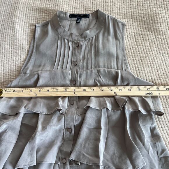 Anthropologie Ya Da Sleeveless Tunic Top Women Large 100% Silk Layered Luxury - Picture 12 of 12